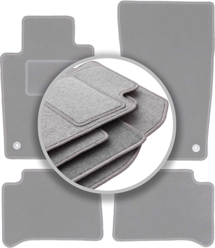 Graue Autofußmatten für: Mercedes CLS C219 Limousine (2004-2010)