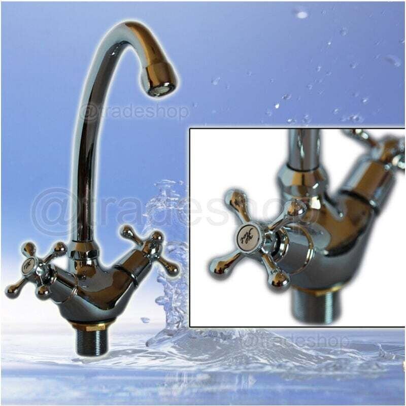 Küchenspüle Mischbatterie mit hohem Kreuzauslauf und Schraubsteuerung - - Ymyny