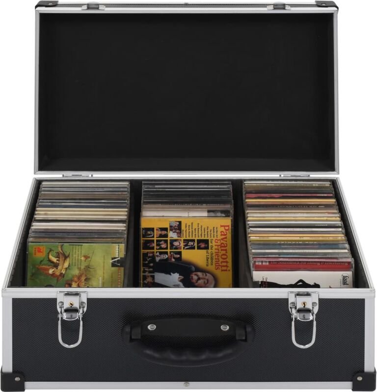 CD-Koffer für 60 CDs Aluminium abs Schwarz Vidaxl