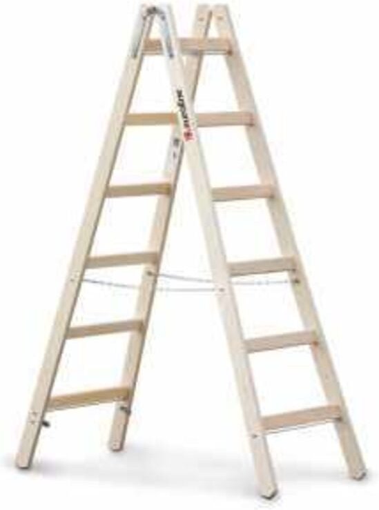 Euroline Holz Sprossenstehleiter 2x5 Sprossen