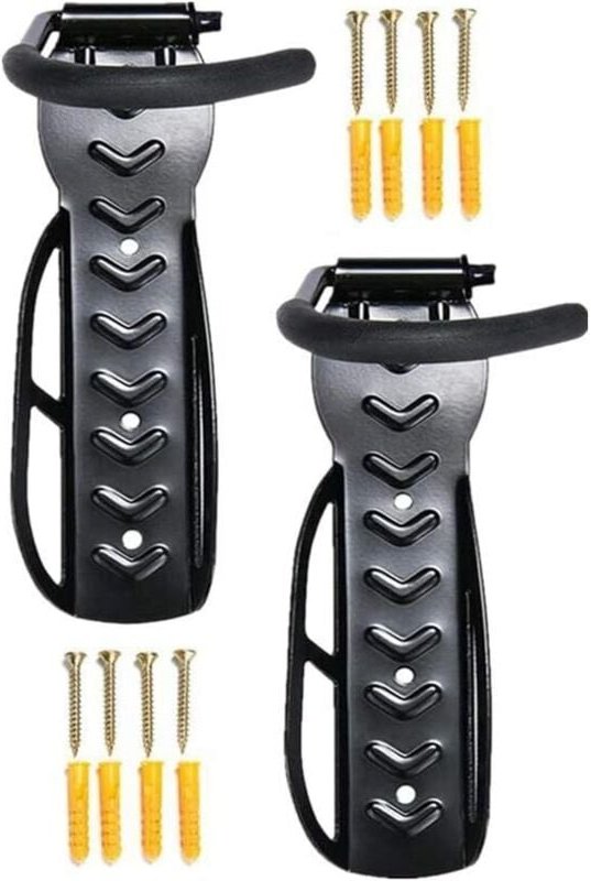 2 Stück Wandhalterung für Fahrräder, Wandhalterung für Fahrräder, Fahrradaufbewahrung, vertikales Fahrradzubehör (schwar...