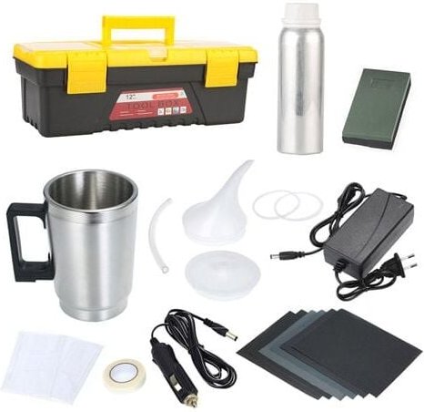 Thumbnail - Aiperq - Autoscheinwerfer-Reparaturwerkzeug, elektrisches Heizbecher-Set, EU-Standard (100 ml Restaurationsflüssigkeit)