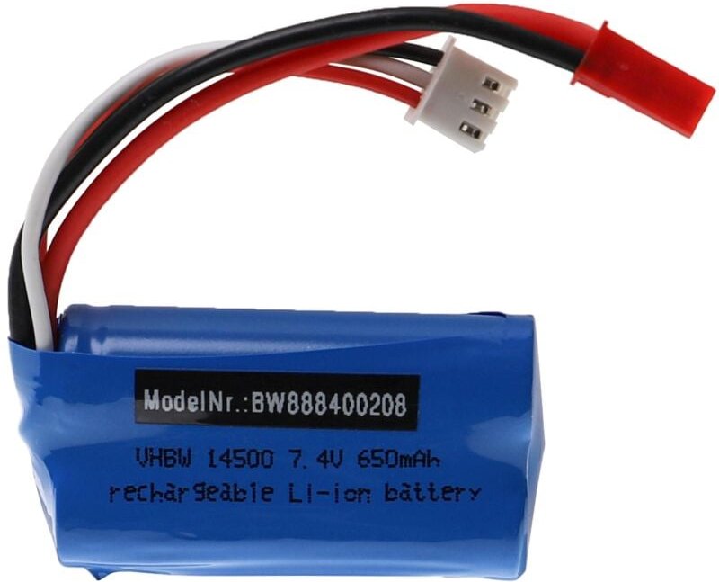 Vhbw - Akku für Modellbau z.B. kompatibel mit Syma, Shuang Ma (650mAh, 7,4V, Li-Ion, 53 x 28,5 x 15 mm)