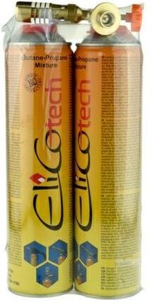 Elico RK-5003 Gasbrenner mit 2 Gaskartuschen 600g, hohe Leistung zum Schweißen, Kochen und Heimwerken, einstellbare Flam...