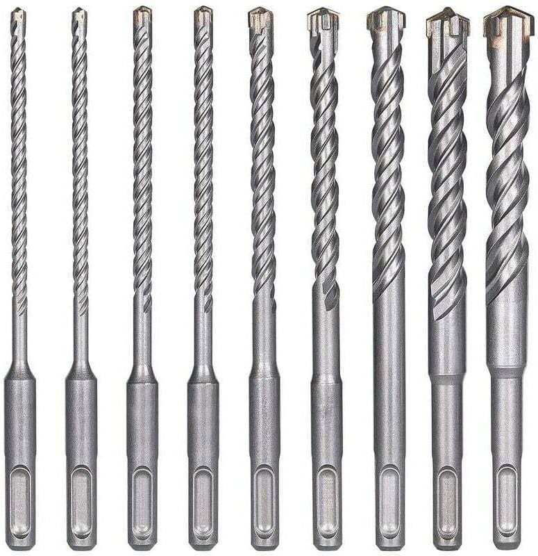 Thumbnail - Gabrielle - Betonbohrer, 9 Stück (5 mm, 16 x 160 mm), Fliesenbohrer, elektrischer SDS-Plus-Schlagbohrer für Locher, Kreu...