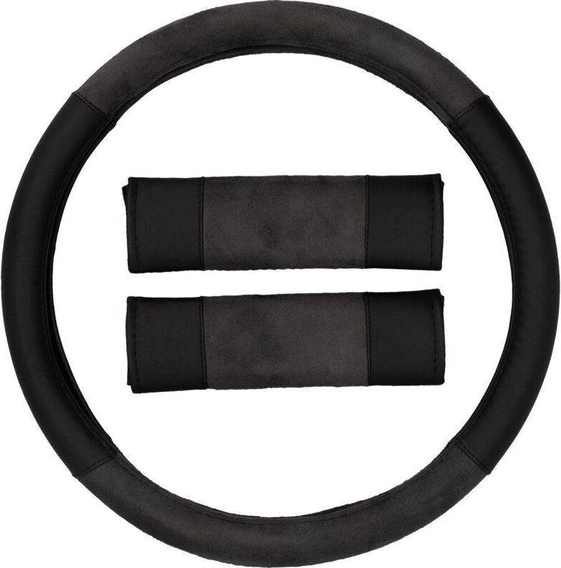 Thumbnail - Cartrend Lenkradhülle und Gurtpolster Velours grau Lenkradhüllen