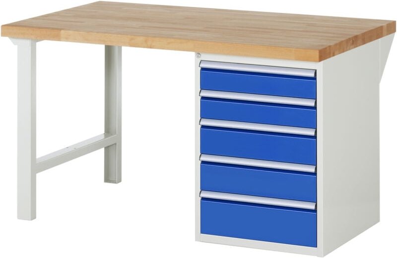Werkbank 7513A1, B1500xT900xH890mm, 5x Schublade-TA - RAU