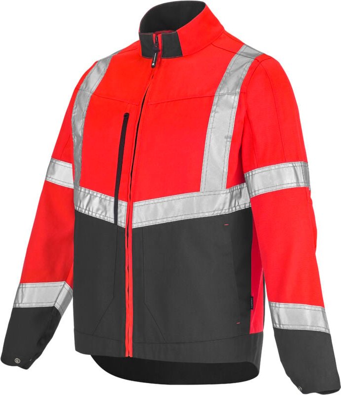 LUTEA PI ROUGE FLUO / GRAU CHARCOAL 2XL Jacke