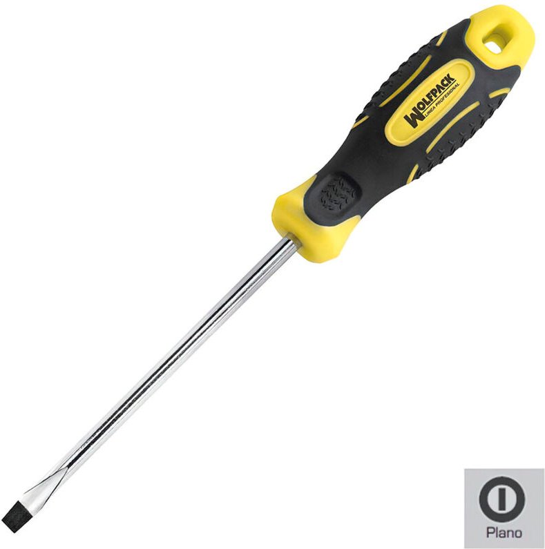 Bimaterial-Schraubendreher mit geprägtem Maul 3x100 mm.