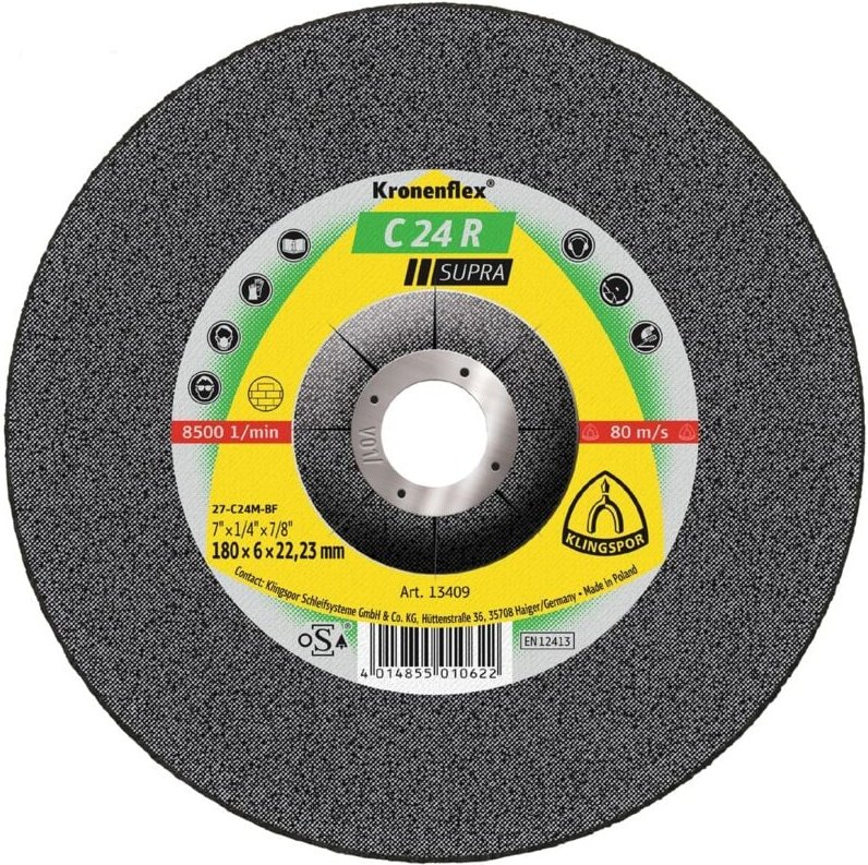 Thumbnail - Klingspor - c 24 r Schruppscheiben, 125 x 6 x 22,23 mm, gekröpft