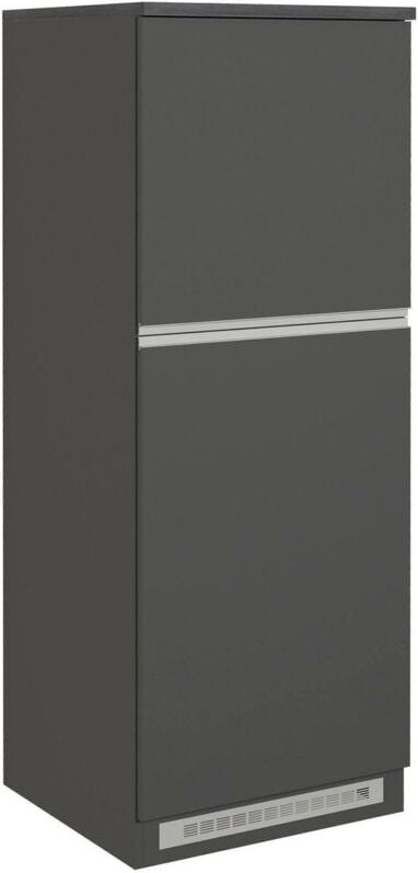 Küchen-Vorratsschrank Plinio, Mehrzweckschrank, 2-türiger Kühlschrankschrank, 100 % Made in Italy, 60 x 60 x 165 cm, Ant...