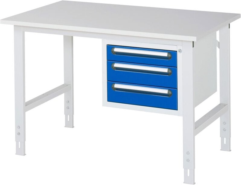 Rau Arbeitstisch Tom höhenverstellbar KM04, B1250xT800xH760-1080mm, M-Platte-22mm