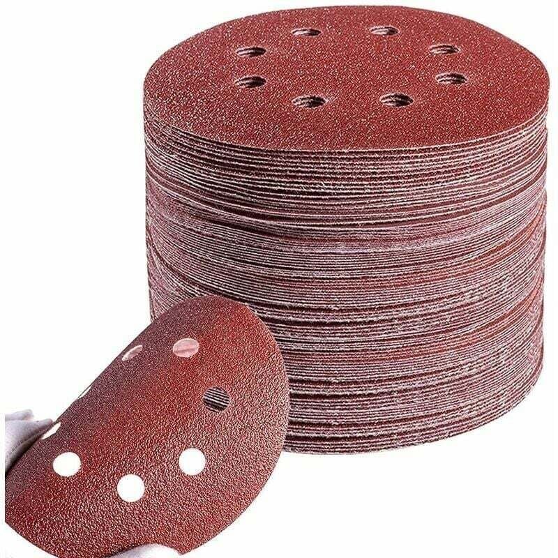 Thumbnail - 100 Stück Schleifscheiben Schleifpapier 125mm 8 Löcher Kreisförmig Geschliffen Körnung p60/80/100/120/240 Schleifscheibe...