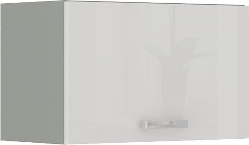 Küchen Preisbombe - Küche Hängeschrank 60 Bianca Weiß Hochglanz + Grau Küchenzeile Küchenblock