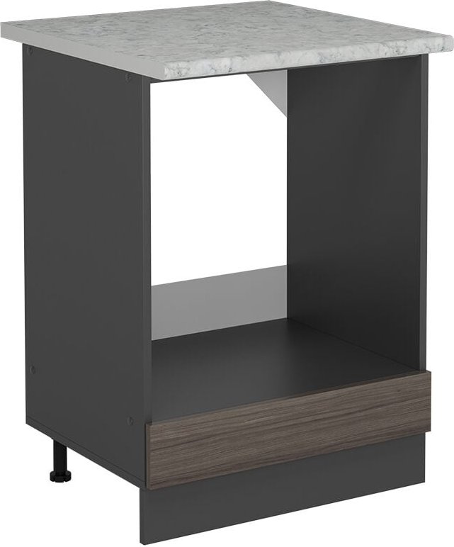 Vicco - Herdumbauschrank R-Line, Edelgrau, 60 cm ap Marmor