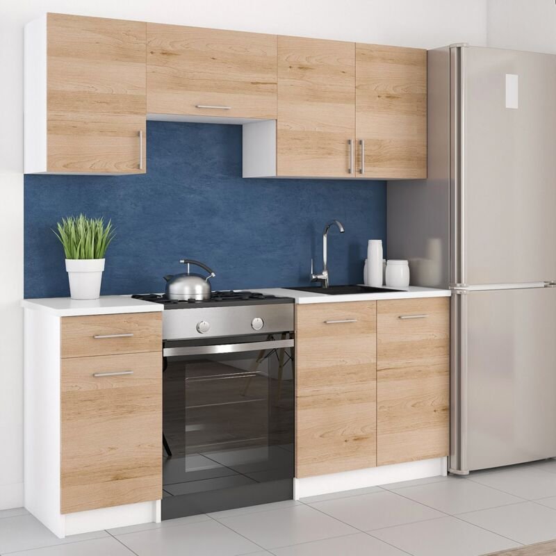 Roe Furniture - Moderne Küchenzeile leco 180 cm in Buche Artisan – funktionales Design für jede Küche