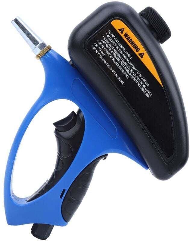 Ulisem Manueller Sandstrahler, Tragbares Sandstrahlpistolen-Set, Kleine Düse, Pneumatische Sandstrahlpistole, Glassandst...