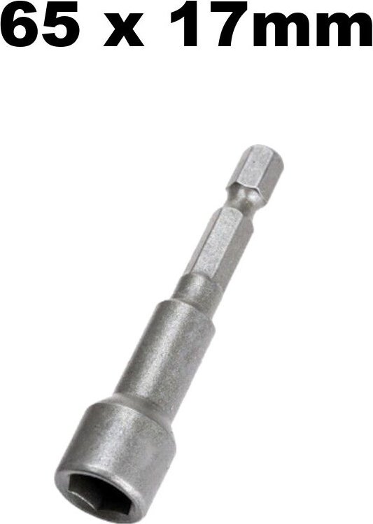Stecknuss Steckschlüssel Schraubendreher Adapter Bit Aufsatz mit Magnet für Akkuschrauber, 65mm Länge, Sechskant – 17mm ...