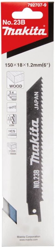 Thumbnail - 792707-9 Gerades Sägeblatt 150 x 1 mm • 6TPI • hcs • Holz • 5 Stk - Makita
