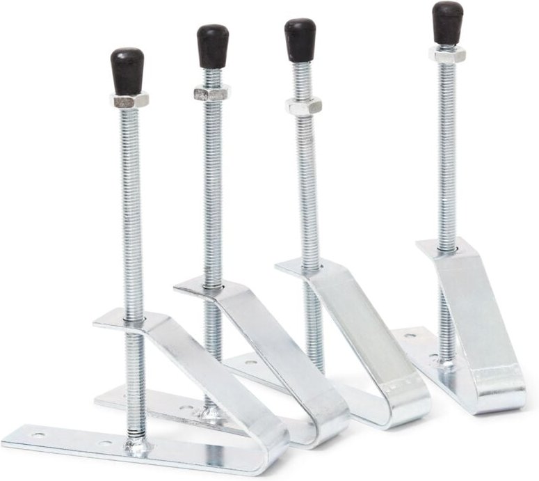 Relaxdays - 8 x Reifenwandhalter, Metall, für Reifen bis 185 Breite mit Felgen, Reifenwandhalterung mit Stoß-Schutz, sil...