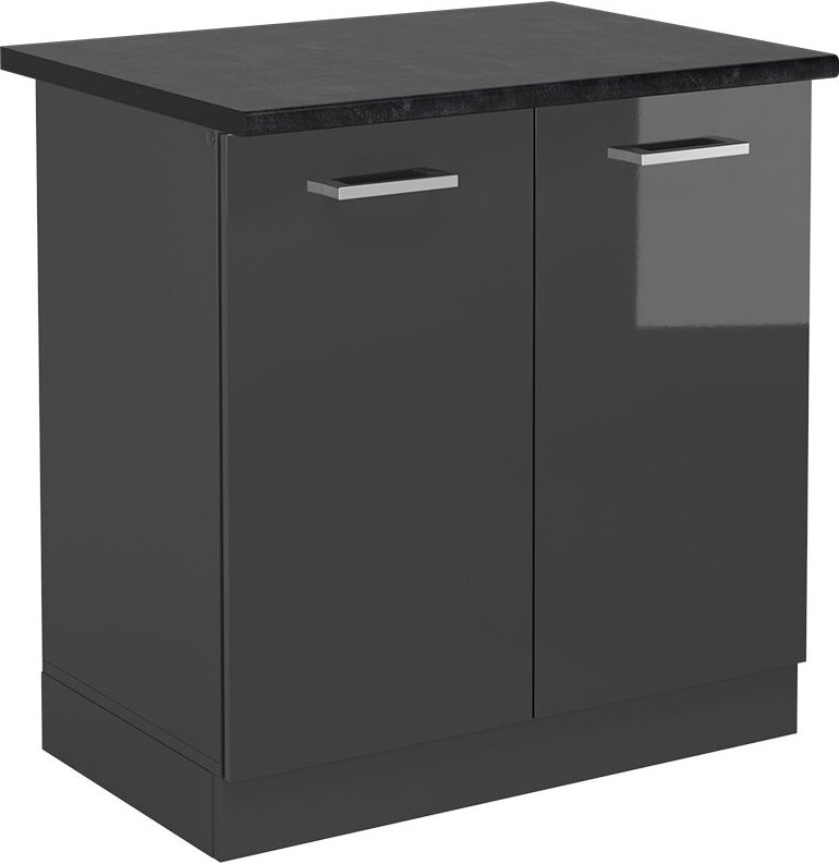 Vicco - Spülenunterschrank R-Line, Anthrazit Hochglanz, 80 cm , ap Anthrazit