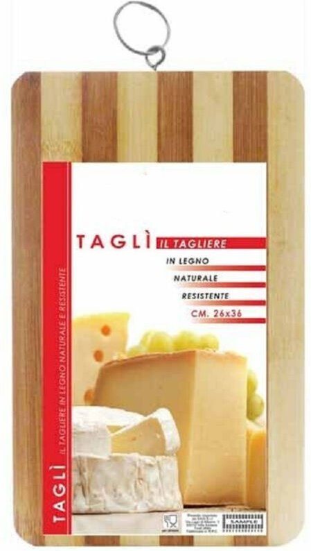 Trade Shop Traesio - Trade Shop - Schneidebrett aus Naturholz, widerstandsfähig für Lebensmittel, Küche, Zuhause, 30 x 4...