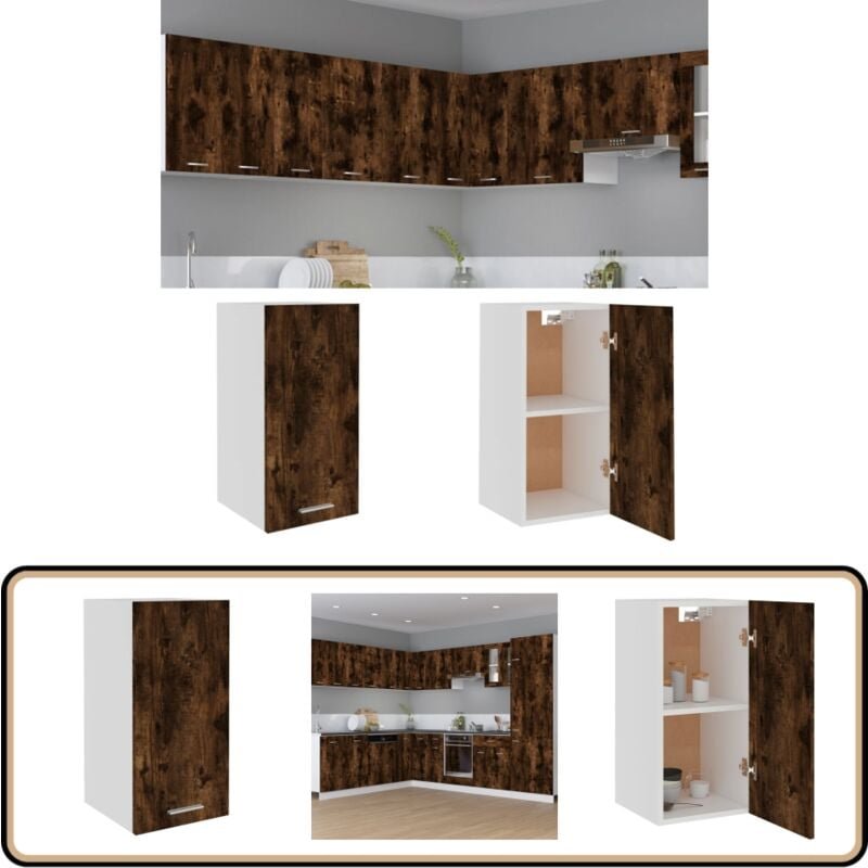 Hängeschrank Räuchereiche 29,5x31x60 cm Holzwerkstoff - Küchenschrank - Hängeschrank - Holzschrank - Wohnwandregal - Auf...