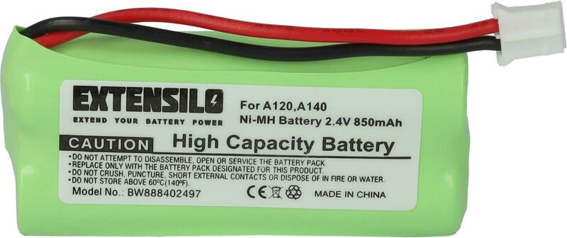 EXTENSILO Akku kompatibel mit Siemens Gigaset A26, A245, A245 weiß, A245 DUO, A260 schnurlos Festnetz Telefon (850mAh, 2...