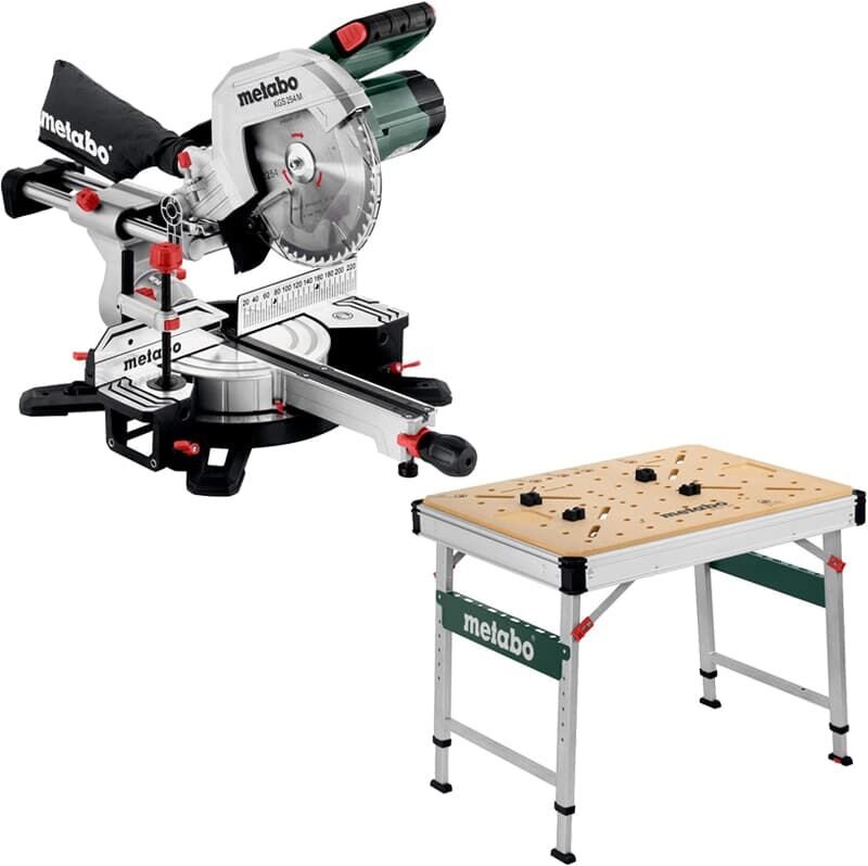Metabo - Kapp und Gehrungssäge kgs 254 m inkl. Multifunktionstisch Werkbank MWB100