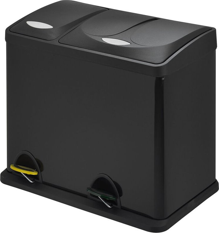 TC2Combo26 Mülleimer Trenneimer Abfalleimer schwarz Papierkorb (8l + 18l) - Svita