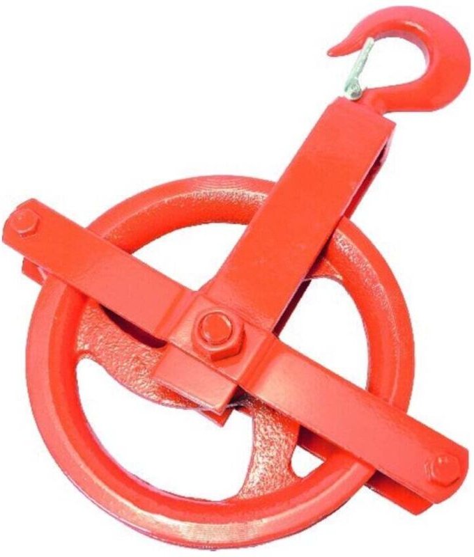 PÖSAMO Klobenrad Stahl rot-lack. für Seil-Ø b.25,0mm