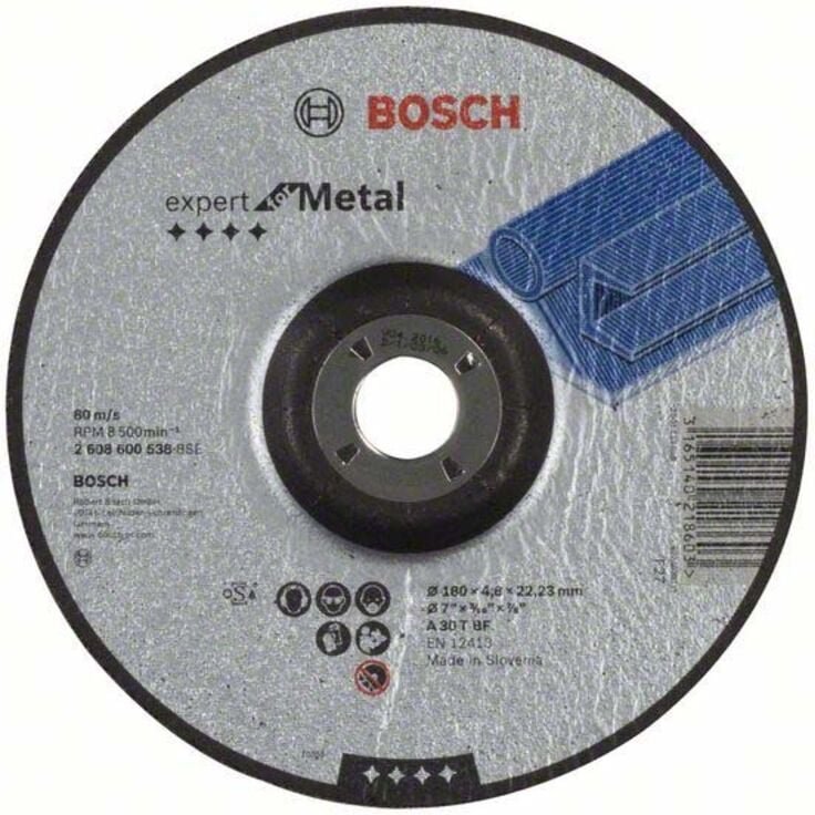 Bosch - pro Metal Schleifscheibe 180 x 4,8 x 22,23 mm - 2608600538