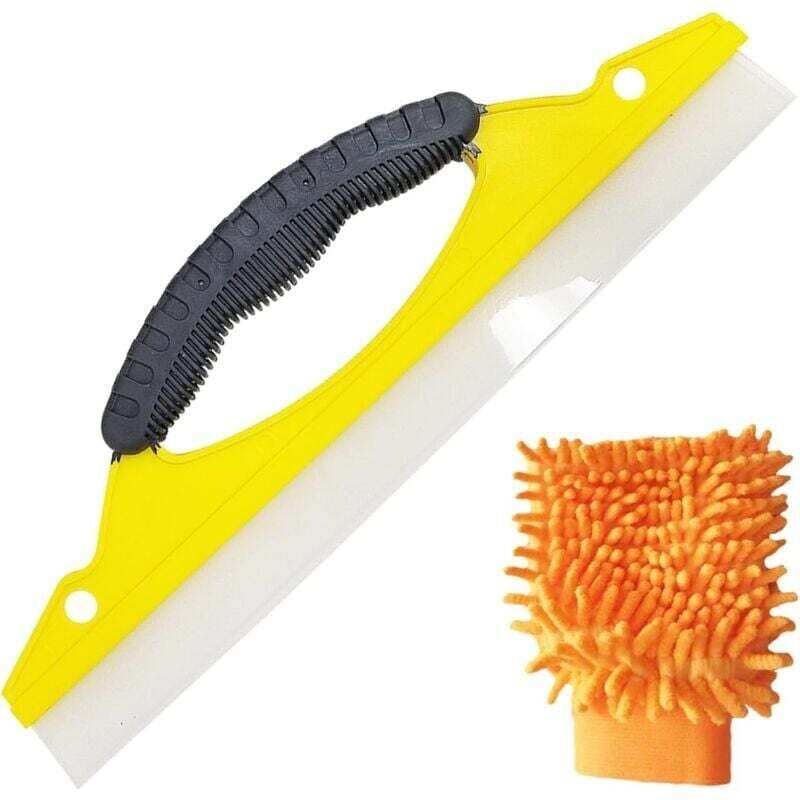 1 grattoir de pare-brise de voiture, 1 gant de nettoyage de voiture, outils de nettoyage de verre, grattoir de voiture a...