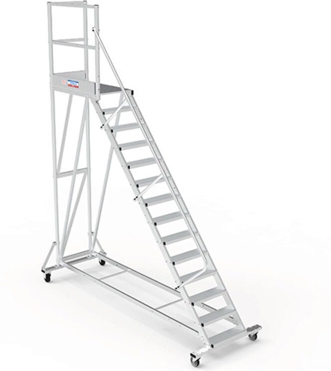 Mobile Plattform mit Geländer links und hinten - Maximale Arbeitshöhe 4.20m - PTF111G