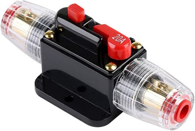 Wasserdichter Leistungsschalter, 20 A, 12 V-24 V DC, Sicherungshalter, Reset-Schalter für Car-Audio