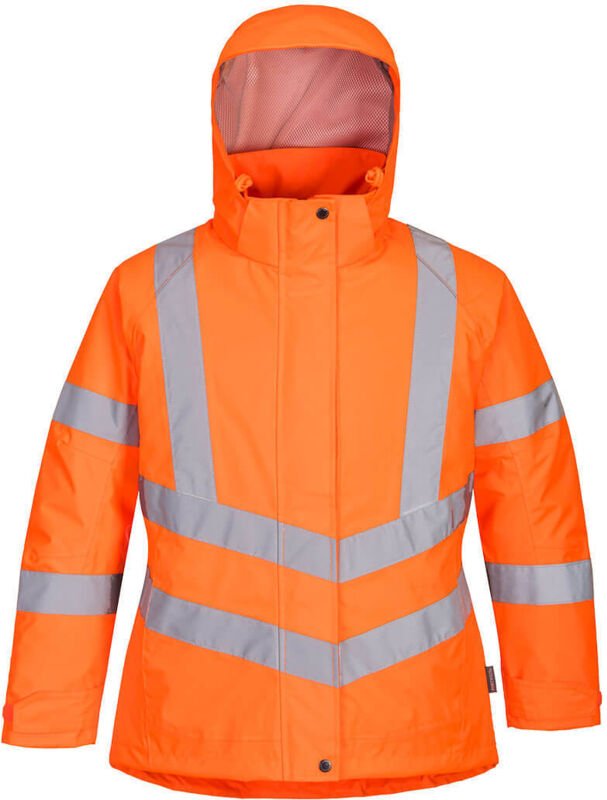 Damen-Winterparka mit hoher Sichtbarkeit Orange 2XL