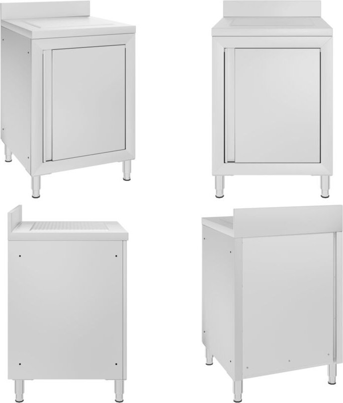 Gastro-Küchenschrank mit Abtropffläche Edelstahl - Spülenschrank - Spülenschränke - Home & Living