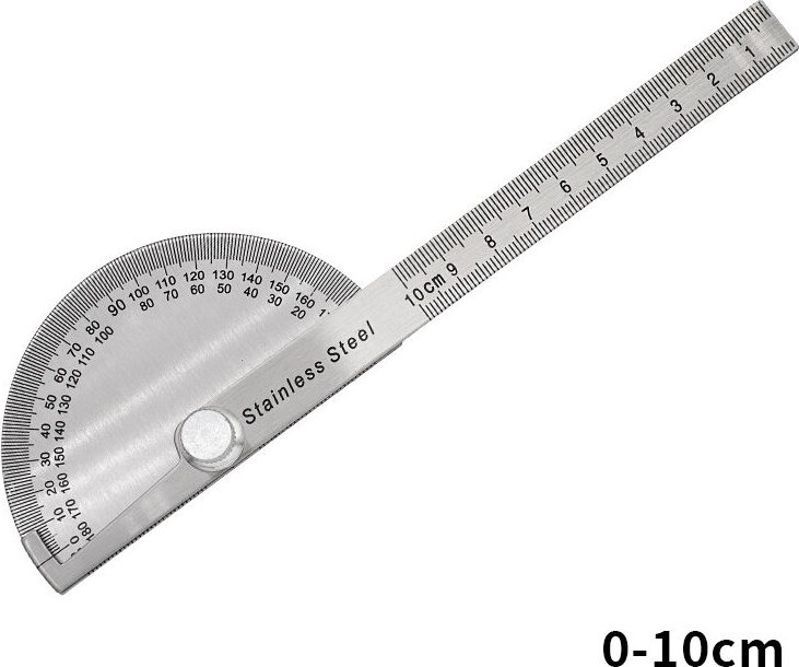 Thumbnail - Edelstahl-Winkelmesser 0–180 ° Winkelmessarm Messlineal Ingenieurwerkzeug Winkelmesser mit 100-mm-Lineal, universelles W...