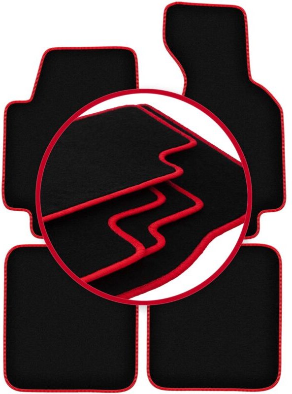 CARLUX-RED Autofußmatten für: Audi 80 B5 Cabrio (1994-2000)
