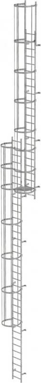 Günzburger Steigtechnik - mehrzügige Steigleiter mit Rückenschutz (Bau) Stahl verzinkt 15,48 m - 520150