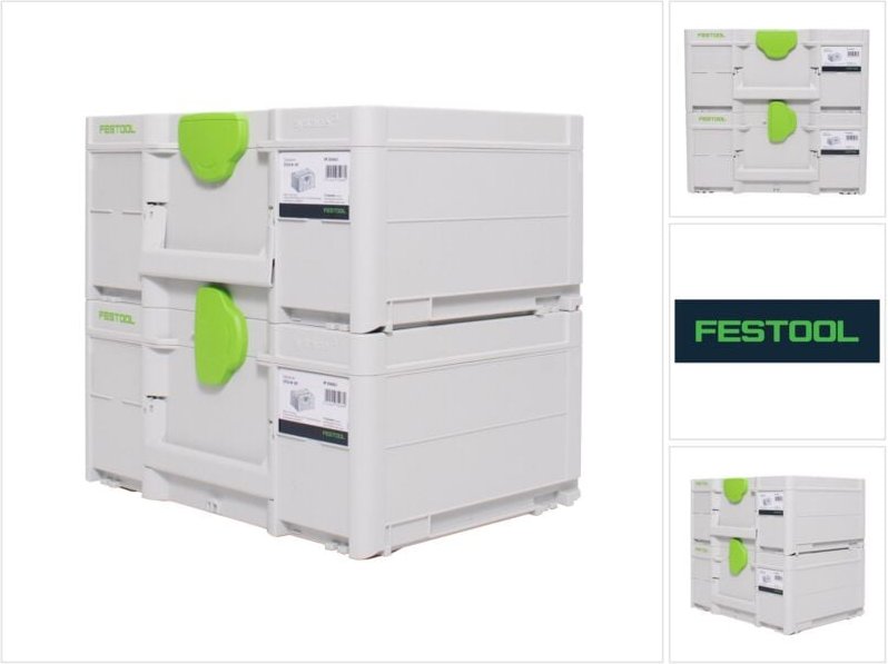 Systainer Set 2x SYS3 m 187 ( 2x 204842 ) 15,9 Liter 396x296x187mm Werkzeugkoffer koppelbar - Festool