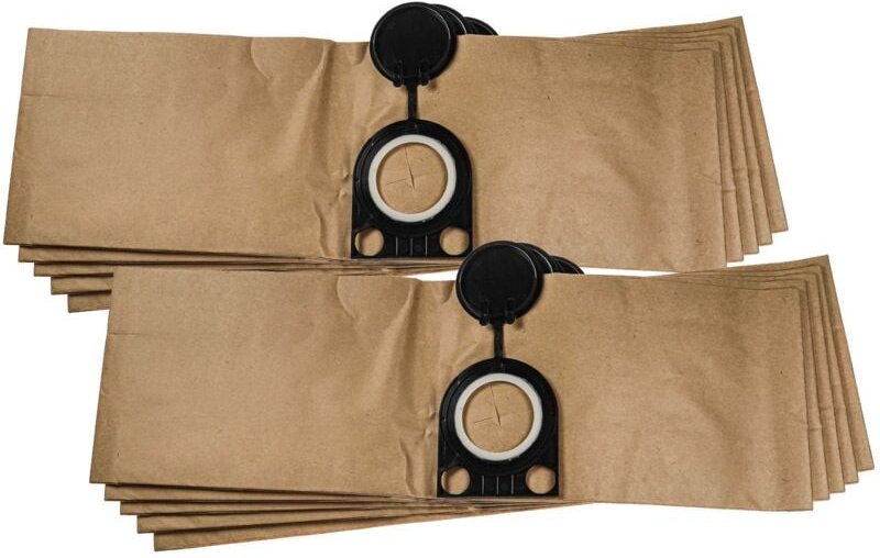 10x Staubsaugerbeutel kompatibel mit Milwaukee ase 1400, asm 1400 Staubsauger - Papier, 61cm x 19cm, braun - Vhbw