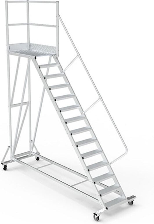 Mobile Plattform mit Geländer rechts und hinten - Maximale Arbeitshöhe 4.80m - PTF114D