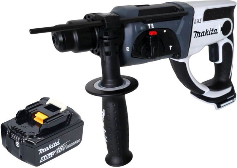 Dhr 202 G1W Akku Bohrhammer 18 v 20 mm 2,0 j weiß + 1x Akku 6,0 Ah - ohne Ladegerät - Makita