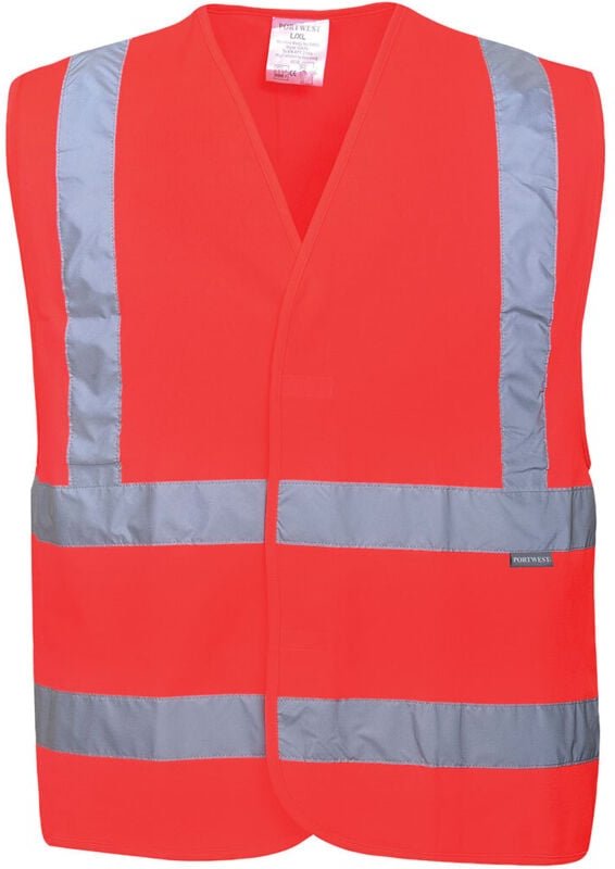 Hochsichtbarer Warnweste mit Doppelgurt, Rot, 2XL/3XL