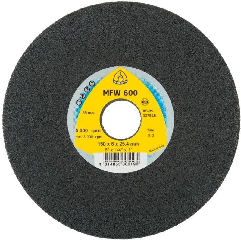 Klingspor UNITIZED WHEEL 600 Kompaktscheiben, 150 x 6 x 25,4 mm Fine Siliziumkarbid