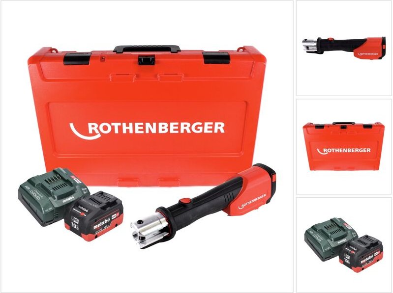 Rothenberger ROMAX 4000 CAS Akku Pressmaschine 18 V 34 kN + 1x Akku 10 Ah + Ladegerät + Koffer