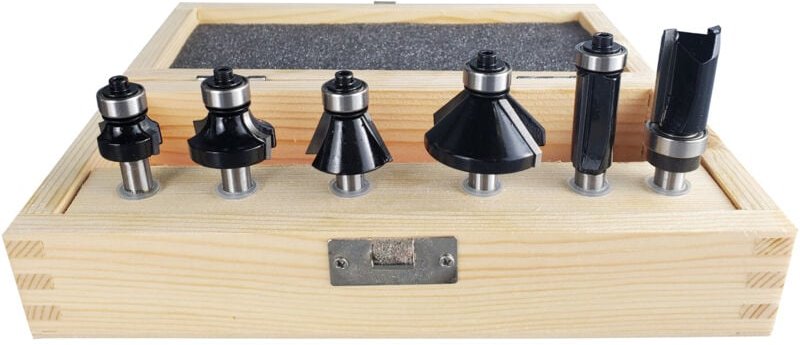 Rand- und Kantenfräser Set, 6-teilig, 8 mm Schaft, Oberfräsen Fräser Set, Fräser für Oberfräse - Stier