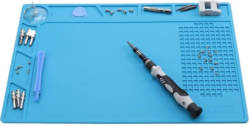 Silikon-Lötmatte, 500℃, hitzebeständige, rutschfeste Reparaturmatte für Löt- und Lötstation