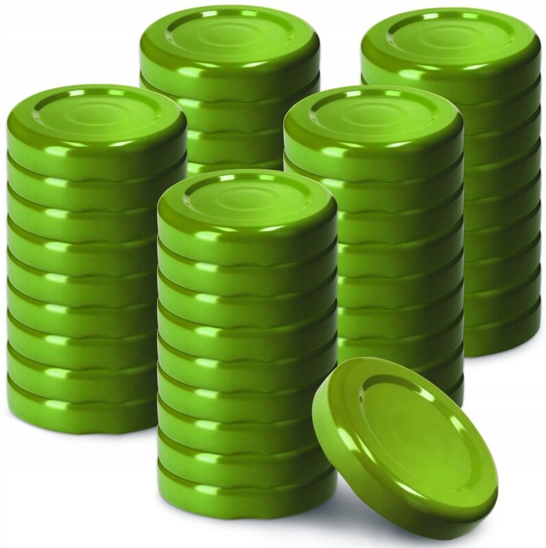 Kadax - Schraubdeckel fi43 mm, aus Metall, für Einmachgläser, 50 Stück, Grün